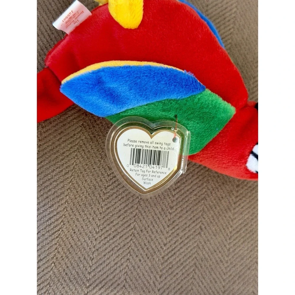 Rare Vintage Ty 4197 Beanie Baby Jabber The Parrot Tropical Bird Sealed Tag